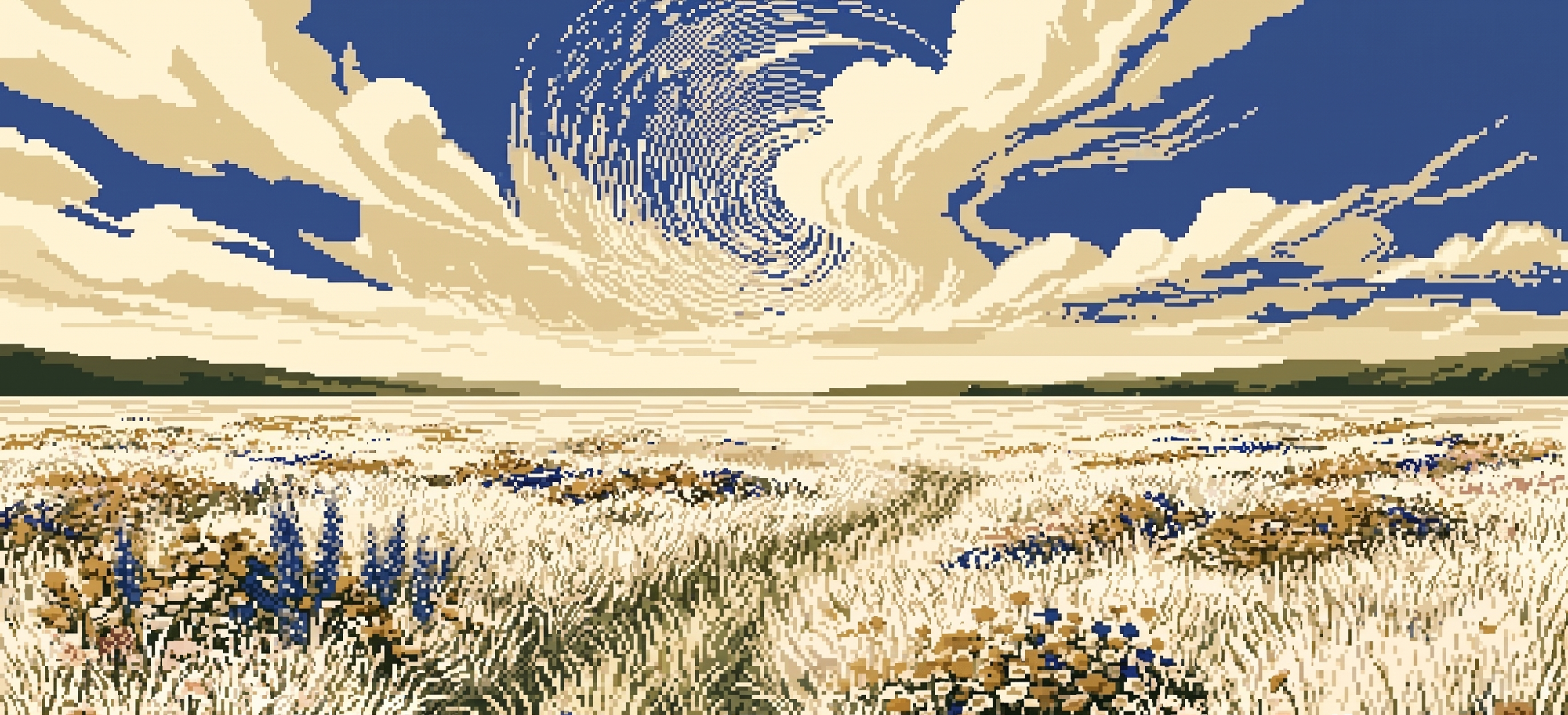 Pixel art landscape